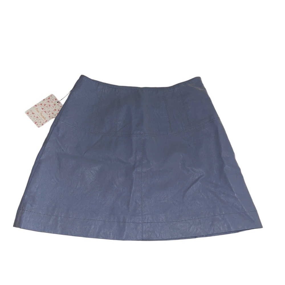 NWT Free People Leather Solid A-Line Skirt Womens Size 2